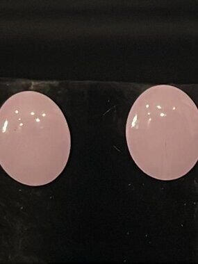 Lavender Metal Oval Clip-Ons Earrings